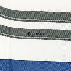 エルメス カレ90 BRIDES de GALA 式典用馬勒 スカーフ ブルー ホワイト マルチカラー シルク レディース HERMES 【中古】