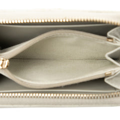 シャネル マトラッセ ココマーク コインケース ベージュ グレー キャビアスキン レディース CHANEL 【中古】
