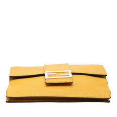 フェンディ フラット バケット ミディアム 斜め掛け ショルダーバッグ 7VA524 イエロー レザー レディース FENDI 中古