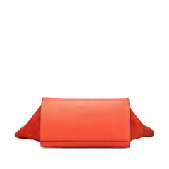 セリーヌ トラペーズ スモール ハンドバッグ ショルダーバッグ 2WAY レッド レザー レディース CELINE 【中古】