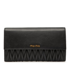 ミュウミュウ マテラッセ クラッチバッグ ブラック レザー レディース MIUMIU 【中古】