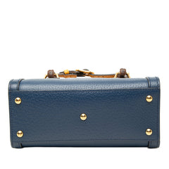 グッチ バンブー ダイアナ ミニトート ハンドバッグ ショルダーバッグ 2WAY 702732 ブルー イエロー レザー レディース GUCCI 【中古】