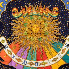 エルメス カレ90 CARPE DIEM 今日一日楽しむ スカーフ ネイビー マルチカラー シルク レディース HERMES 【中古】