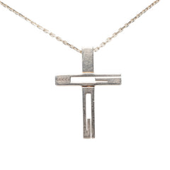 グッチ クロス チェーン ペンダント ネックレス SV925 シルバー メンズ GUCCI 【中古】