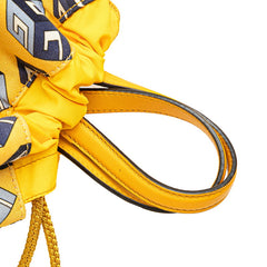 グッチ ドローストリング キューブ リュック バックパック ナップサック 473872 イエロー ブルー ナイロン レザー レディース GUCCI 【中古】