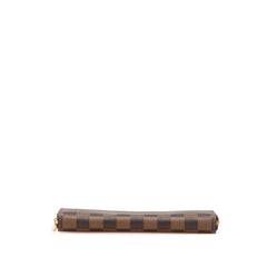ルイ ヴィトン ダミエ ジッピーウォレット 長財布 N41661 ブラウン PVC レザー レディース LOUIS VUITTON 【中古】