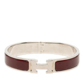 エルメス クリックH PM ブレスレット バングル シルバー ボルドー メタル レディース HERMES 【中古】