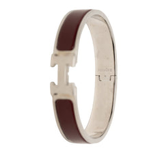 エルメス クリックH PM ブレスレット バングル シルバー ボルドー メタル レディース HERMES 【中古】