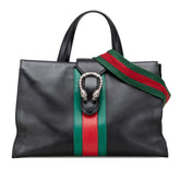 グッチ シェリーライン ディオニュソス ハンドバッグ ショルダーバッグ 2WAY 444167 ブラック レザー レディース GUCCI 【中古】