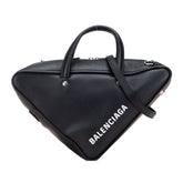 バレンシアガ トライアングル ダッフル ハンドバッグ ショルダーバッグ 2WAY 476975 ブラック レザー レディース BALENCIAGA 【中古】