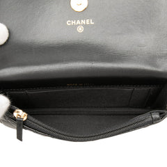 シャネル ココマーク マトラッセ ショルダーバッグ AP1839 ブラック ゴールド ラムスキン フェイクパール レディース CHANEL 中古