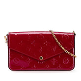 ルイ ヴィトン モノグラム ヴェルニ ポシェット フェリシー チェーン ショルダーバッグ ウォレットバッグ M61469 マゼンタ パテントレザー レディース LOUIS VUITTON 【中古】