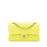 シャネル マトラッセ25 ココマーク Wフラップ チェーン ショルダーバッグ ハンドバッグ イエロー ラムスキン レディース CHANEL 【中古】