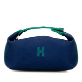 エルメス ブリッドアブラックPM ハンドバッグ ネイビー グリーン コットン レディース HERMES 【中古】