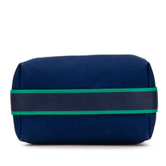 エルメス ブリッドアブラックPM ハンドバッグ ネイビー グリーン コットン レディース HERMES 【中古】