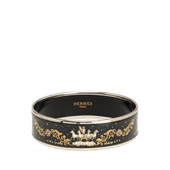 エルメス エマイユ 馬 ペガサス 星 モチーフ バングル シルバー ブラック マルチカラー メタル レディース HERMES 【中古】