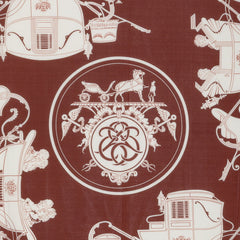 エルメス スムーズカレ 90 Ex-Libris エクスリブリス スカーフ 大判 グレー ブラウン マルチカラー シルク レディース HERMES 【中古】
