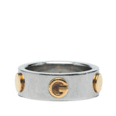 グッチ コンビ リング 指輪 #13 シルバー スチール イエローゴールド レディース GUCCI 中古