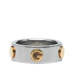 グッチ コンビ リング 指輪 #13 シルバー スチール イエローゴールド レディース GUCCI 【中古】