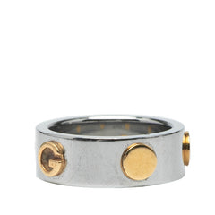 グッチ コンビ リング 指輪 #13 シルバー スチール イエローゴールド レディース GUCCI 【中古】