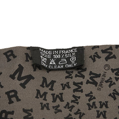 エルメス ツイリー アルファベット柄 スカーフ グレー ブラック シルク レディース HERMES 【中古】
