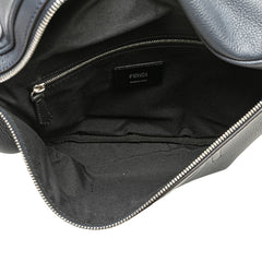 フェンディ ロゴ ボディバッグ ウエストバッグ 7VA562 ネイビー レザー レディース FENDI 【中古】