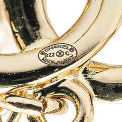 シャネル ココマーク ハート モチーフ スイング スタッドピアス ゴールド フェイクパール メッキ レディース CHANEL 【中古】