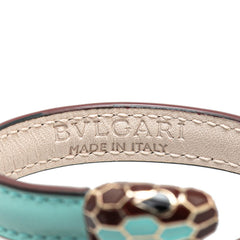 ブルガリ セルペンティ フォーエバー ブレスレット ライトブルー マルチカラー レザー メタル レディース BVLGARI 【中古】
