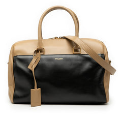 サンローラン クラシック ダッフル6 ハンドバッグ ショルダーバッグ 2WAY 322049 ベージュ ブラック レザー レディース SAINT LAURENT 【中古】