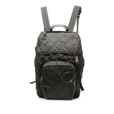 プラダ 三角ロゴプレート リュック バックパック 2VZ135 ブラック ナイロン レザー レディース PRADA 中古