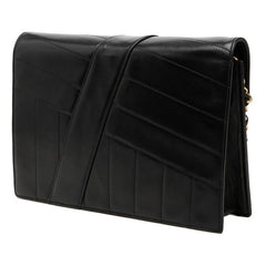 シャネル ココマーク チェーン フラップ ショルダーバッグ ブラック ラムスキン レディース CHANEL 【中古】