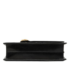 シャネル ココマーク チェーン フラップ ショルダーバッグ ブラック ラムスキン レディース CHANEL 【中古】
