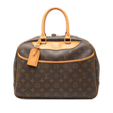 ルイ ヴィトン モノグラム ドーヴィル ハンドバッグ M47270 ブラウン PVC レザー レディース LOUIS VUITTON 【中古】