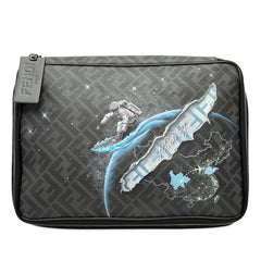 フェンディ ズッカ セカンドバッグ クラッチバッグ 7N0115 グレー マルチカラー PVC レザー メンズ FENDI 【中古】