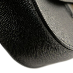 セリーヌ ロゴ ショルダーバッグ ブラック レザー レディース CELINE 【中古】