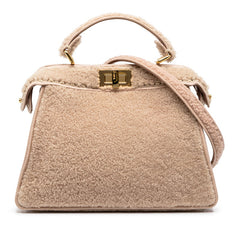 フェンディ ピーカブー アイシーユー スモール ハンドバッグ ショルダーバッグ 2WAY 8BN327 ベージュ ピンク ムートン レディース FENDI 中古