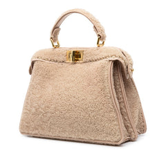 フェンディ ピーカブー アイシーユー スモール ハンドバッグ ショルダーバッグ 2WAY 8BN327 ベージュ ピンク ムートン レディース FENDI 中古