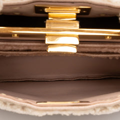 フェンディ ピーカブー アイシーユー スモール ハンドバッグ ショルダーバッグ 2WAY 8BN327 ベージュ ピンク ムートン レディース FENDI 中古