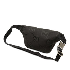 グッチ ジャンボGG ボディバッグ ウエストバッグ 696031 ブラック キャンバス レザー レディース GUCCI 中古