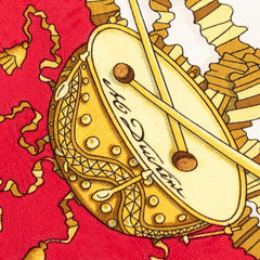 エルメス カレ90 太陽王の祝祭 Les Fêtes du Roi Soleil スカーフ レッド アイボリー シルク レディース HERMES 【中古】