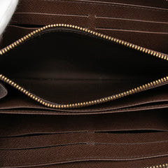 ルイ ヴィトン ダミエ ジッピーウォレット ラウンドファスナー 長財布 N41661 ブラウン PVC レザー レディース LOUIS VUITTON 【中古】