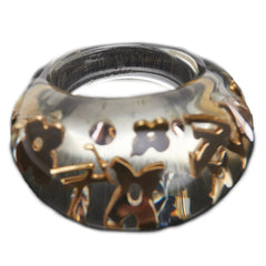 ルイ ヴィトン バーグ アンクルージョン リング 指輪 #M M65863 クリア 透明 ゴールド メッキ レジン レディース LOUIS VUITTON 【中古】