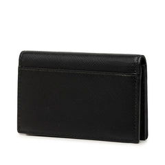 プラダ ロゴ カードケース 名刺入れ ブラック サフィアーノレザー レディース PRADA 中古