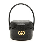 ディオール CDロゴ バニティバッグ ミニハンドバッグ ブラック レザー レディース Dior 【中古】