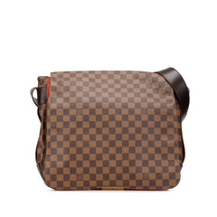 ルイ ヴィトン ダミエ バスティーユ 斜め掛け ショルダーバッグ N45258 ブラウン PVC レザー メンズ LOUIS VUITTON 【中古】