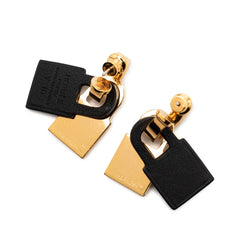 エルメス オーケリー フープピアス ゴールド ブラック メッキ スイフト レディース HERMES 【中古】