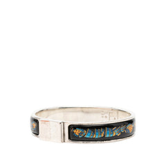 エルメス エマイユPM ロケ 七宝焼き バングル シルバー ブラック ブルー SV925 シルバー レディース HERMES 【中古】