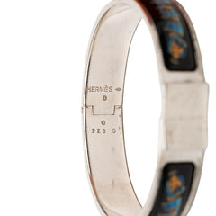 エルメス エマイユPM ロケ 七宝焼き バングル シルバー ブラック ブルー SV925 シルバー レディース HERMES 【中古】