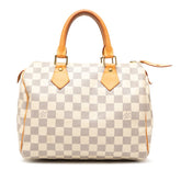 ルイ ヴィトン ダミエ アズール スピーディ25 ハンドバッグ ミニボストンバッグ N41371 ホワイト PVC レザー レディース LOUIS VUITTON 【中古】