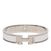 エルメス クリックH PM ブレスレット シルバー ホワイト メタル エナメル レディース HERMES 【中古】